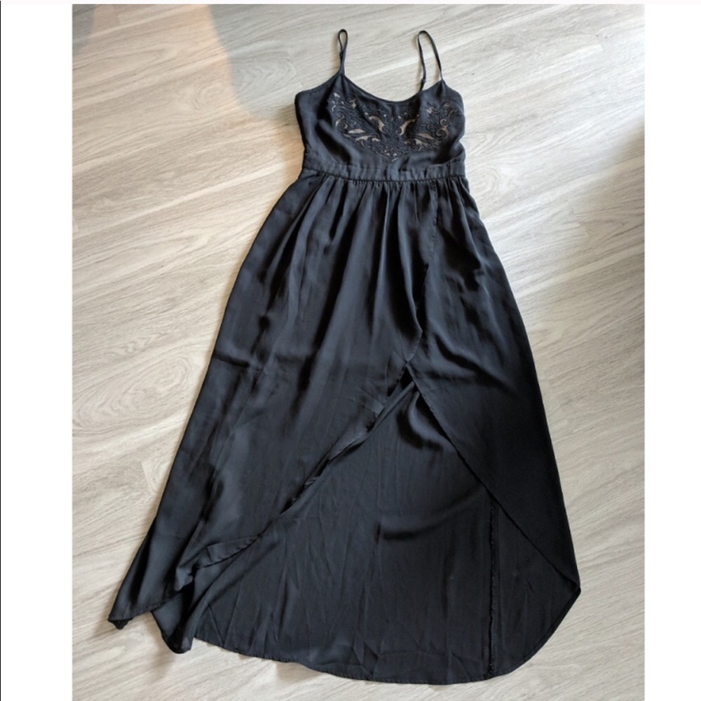Forever 21- hi/ low damask dress, black- sz S